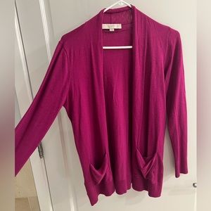 Loft fuchsia long cardigan